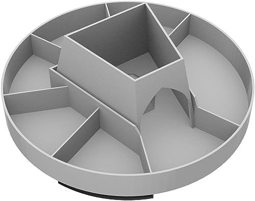 Token-Tray Carousel inklusive 3D-Token Upgrade Set kompatibel mit Flügelschlag/Wingspan - drehbarer Tokenspender für Futtermarker, Eier und 3 Karten + langlebige 3D-Token, Farbe:Grau von Feldherr