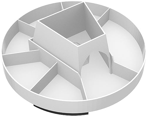 Token-Tray Carousel inklusive 3D-Token Upgrade Set kompatibel mit Flügelschlag/Wingspan - drehbarer Tokenspender für Futtermarker, Eier und 3 Karten + langlebige 3D-Token, Farbe:Weiß von Feldherr