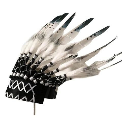 Felenny Indianer-Kopfschmuck Feder Indischer Stil Kopfschmuck Inspiriert Feder Kopfschmuck für Erwachsene Party Dress Up Foto Prop von Felenny