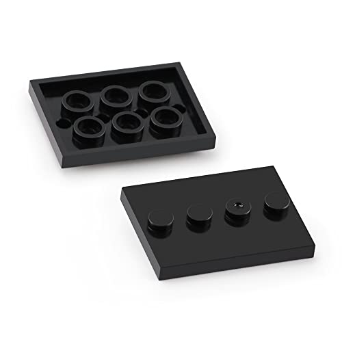 120 Stück schwarze Platten, modifiziert, 7,6 x 10,2 cm, mit 4 Nieten in der Mitte, kompatibel mit Figuren-Display-Basis, Sammler-Serienpack-Set 88646 von Feleph