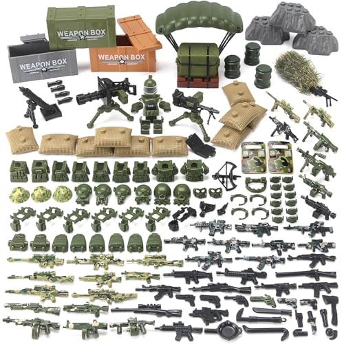 Feleph Militär Waffen Pack Armeebaukasten für Soldatenfiguren, Camouflage Modellspielzeug WW2 SWAT Taktische Outfits Ausrüstungsteile Zubehör Kit Feleph Militär Waffen Pack Armeebaukasten für Soldatenfiguren, Camouflage Modellspielzeug WW2 SWAT Taktische Outfits Ausrüstungsteile Zubehör Kit von Feleph