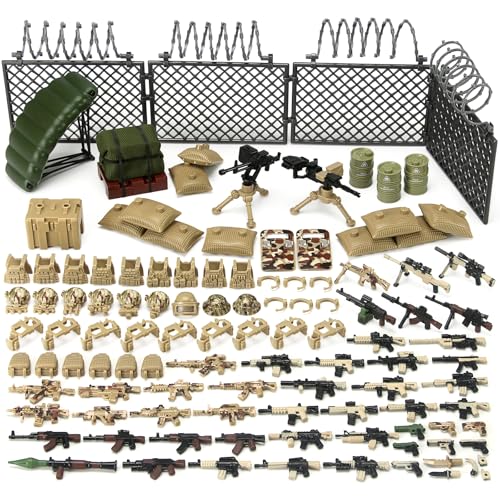 Feleph Militär Waffen Set Baustein Spielzeug Armee Modell für Soldatenfiguren Wüsten Tarnung Kampfanzug Armeetaktische Outfits Ausrüstungskit Stück Feleph Militär Waffen Set Baustein Spielzeug Armee Modell für Soldatenfiguren Wüsten Tarnung Kampfanzug Armeetaktische Outfits Ausrüstungskit Stück von Feleph