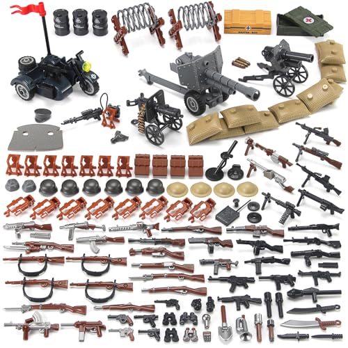 Feleph WW2 Waffen Zubehörpaket Militär Spielzeug Bausatz für Soldatenfiguren, Modellarmee, Taktische Outfits, Ausrüstungsteile Kit Feleph WW2 Waffen Zubehörpaket Militär Spielzeug Bausatz für Soldatenfiguren, Modellarmee, Taktische Outfits, Ausrüstungsteile Kit von Feleph