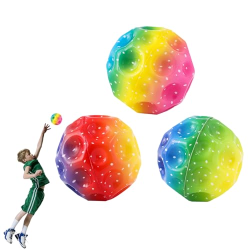 Feliciay 3 Stück Space Jump Ball Moon Ball, Sprünge Gummiball Hohe Springender Gummiball 7cm Mini Bouncing Ball EIN Knallendes Geräusch Machen Bouncy Balls for Kid Gift(Farbe) von Feliciay