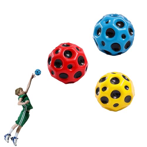 Feliciay 3 Stück Space Jump Ball Moon Ball, Sprünge Gummiball Hohe Springender Gummiball 7cm Mini Bouncing Ball EIN Knallendes Geräusch Machen Bouncy Balls for Kid Gift von Feliciay