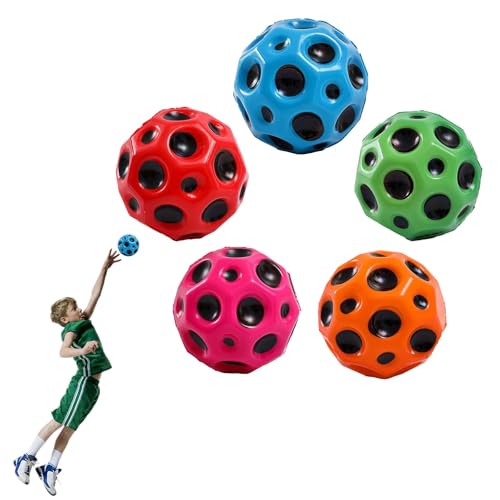 Feliciay 5 Stück Space Jump Ball Moon Ball, Sprünge Gummiball Hohe Springender Gummiball 7cm Mini Bouncing Ball EIN Knallendes Geräusch Machen Bouncy Balls for Kid Gift Party von Feliciay