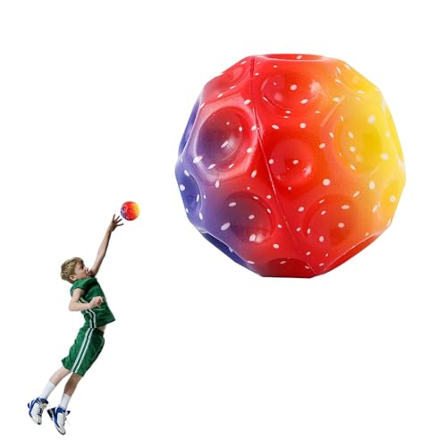 Feliciay Space Jump Ball Moon Ball, Sprünge Gummiball Hohe Springender Gummiball 7cm Mini Bouncing Ball EIN Knallendes Geräusch Machen Bouncy Balls for Kid Gift Party(Farbe Rot) von Feliciay