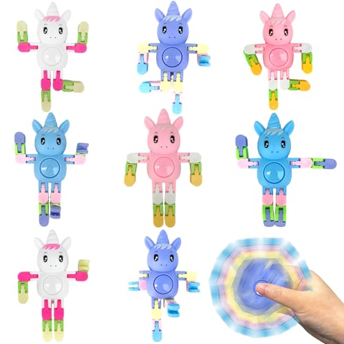 Felicify Fidget Spinner, 8PCS Einhorn Fidget Spinner Spielzeug für Kinder Erwachsene, Transformable Spinner Spielzeug, Finger Spinner Stress Angst Relief, Sensorische Spielzeug für ADHS ADD Autismus von Felicify