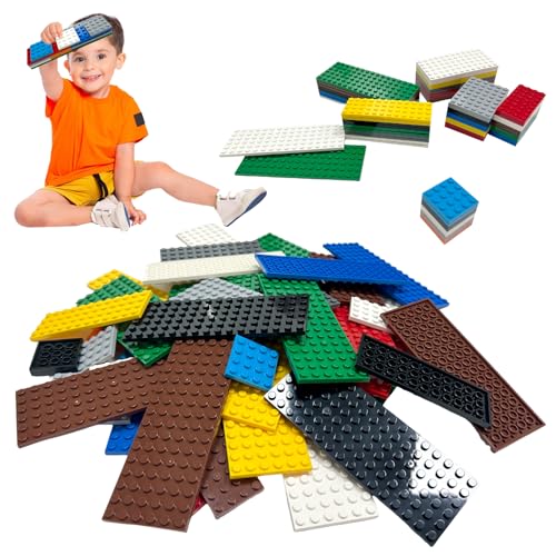 Felicify Grundplatten für Bauklötze, 60 Stück Classic Bauplatte, Kompatibel mit Meisten Marken, Building Platte Set, Konstruktionsspielzeug für Kinder, Bauplatte in 6 Größen von Felicify