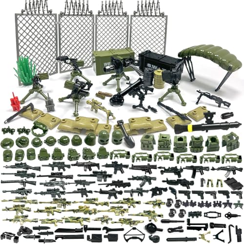 Felicify Waffen Spielzeug Set, 171 Stück Soldaten WW2 Waffen Set, Militär Spielzeug Set, Militär Waffen Set, Militär Figuren, Soldaten Figuren, Baustein Spielzeug für Kinder von Felicify