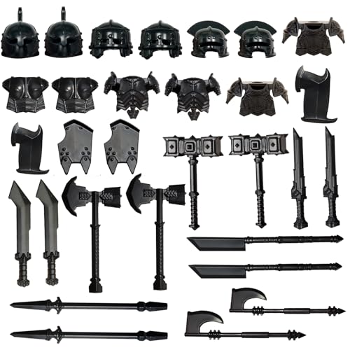 Felicify Waffen Spielzeug Set, 30 Stück Mittelalterlich Soldaten Waffen Set, Militär Spielzeug Set, Militär Waffen Set, Militär Figuren, Soldaten Figuren, Baustein Spielzeug für Kinder von Felicify