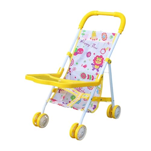 Fellflying Babypuppen-Kinderwagen | Zusammenklappbarer Puppenkinderwagen Für Kleinkinder | Rollenspiel-Spielzeugpuppen-B-uggy-Kinderwagen | Kinderspielzeug-Kinderwagen Für Bibi-Puppe von Fellflying