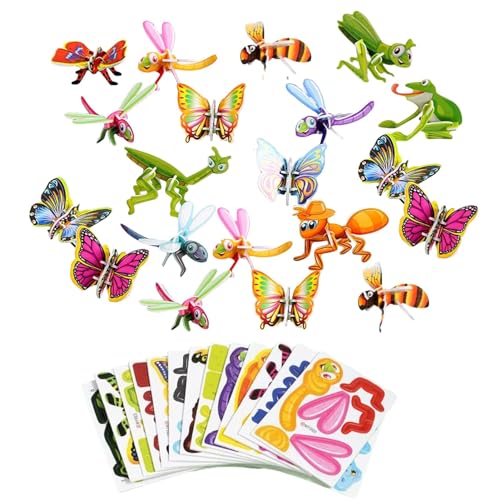 Pädagogisches 3D-Cartoon-Puzzle – 25-teiliges 3D-Puzzle Für Kinder | 3D-Puzzle Tiere Lernspielzeug Für Kinder | 3D-Puzzles Für Kinder, Aktivitätsspielzeug | Geburtstagsgeschenke Für Jungen Und Mädchen von Fellflying