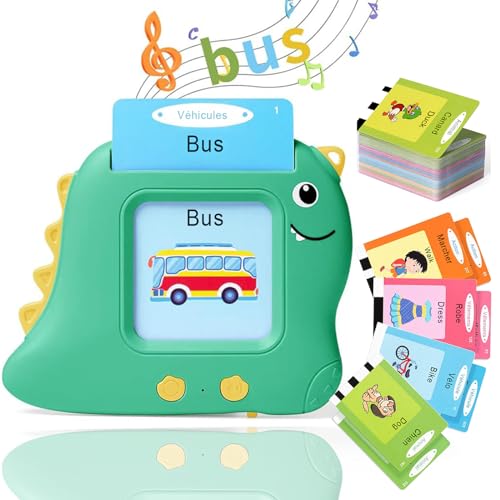 Felly Lernspielzeug für Kinder Sprechende Lernkarten 1 2 3 4 5 Jahre 224 Wörter Lernmaschine Flash Karten Montessori Spielzeug Geschenk für Jungen Mädchen - Französisch & Englisch von Felly