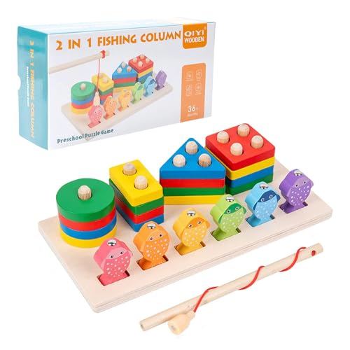 Felly Montessori Spielzeug ab 1 2 3 Jahr Holz, 2 In 1 Holz Steckpuzzle Angelspiel, Sortier & Stapel & Motorik & Lernspielzeug Baby, Ostern & Weihnachts Geschenke für Kleinkinder & Junge & Mädchen Felly Montessori Spielzeug ab 1 2 3 Jahr Holz, 2 In 1 Holz Steckpuzzle Angelspiel, Sortier & Stapel & Motorik & Lernspielzeug Baby, Ostern & Weihnachts Geschenke für Kleinkinder & Junge & Mädchen von Felly