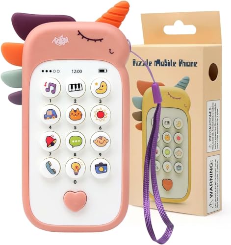 Felly Spielzeug 1 Jahr Babyhandy, Baby Telefon ab 6 9 Monate, Lernspaß Smart Phone mit Liedern Geräuschen Wörter Sätze und Blinkenden Lichtern, Kinder Spielzeug Geschenk 1 Jahr Mädchen Junge(Rosa) von Felly