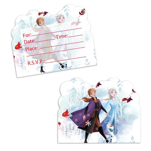 Felwsrel Elsa Einladungskarten, 20 Stück Frozen Einladungskarten Geburtstag, Geburtstags Einladungskarten Mädchen, Einladungskarten Kindergeburtstag, Einladungskarte zur Kindergeburtstag Mottoparty von Felwsrel