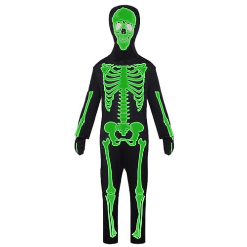 Fenayuu Kinder Halloween Skelett Kostüm,Leuchtendes Skelett Overall Halloween Kostüm für Kinder - Karnevalszubehör Für Feste Events Kostümpartys Schule Maskenbälle Fenayuu Kinder Halloween Skelett Kostüm,Leuchtendes Skelett Overall Halloween Kostüm für Kinder - Karnevalszubehör Für Feste Events Kostümpartys Schule Maskenbälle von Fenayuu