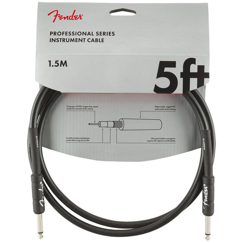 Fender Pro Series 1,5 m BLK Instrumentenkabel von Fender