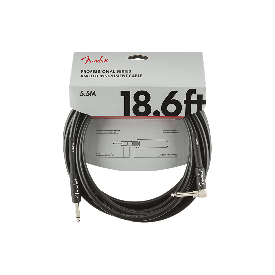 Fender Pro Series 5,5 m BLK Angled Instrumentenkabel von Fender