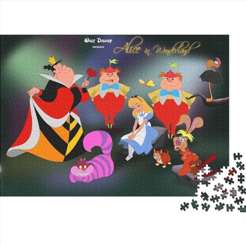 300 Teile Alice im Wunderland für Erwachsene, schwierige Puzzles, Holzpuzzles für Erwachsene, Familienunterhaltungsspielzeug (Größe 40x28cm) von Fengflyx