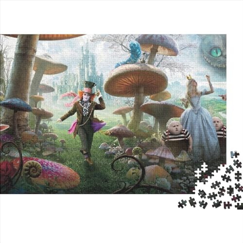 500-teiliges Alice im Wunderland-Puzzle für Erwachsene, Teenager, Puzzle für Erwachsene, Lernpuzzle (Größe 52x38cm) von Fengflyx