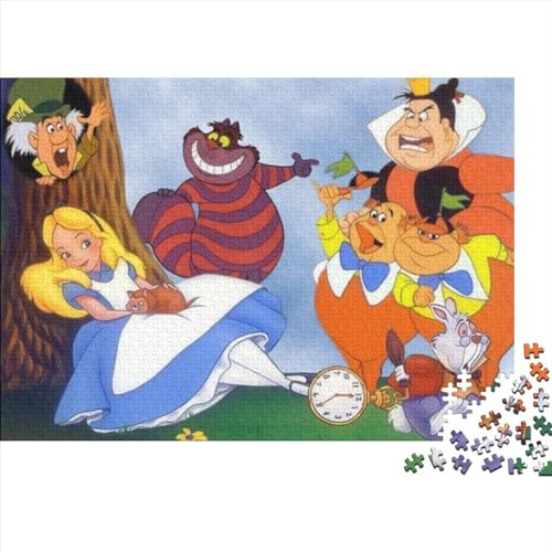 500-teiliges Puzzle für Erwachsene, Alice im Wunderland, Puzzle für Erwachsene, für Erwachsene, Teenager, Teenager, Mann, Frau, Geschenk (Größe 52x38cm) von Fengflyx