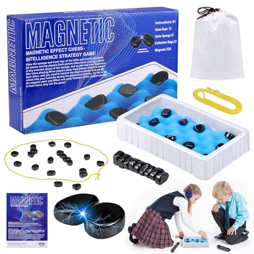 Fentar Magnetisches Schachspiel, Magnet Schach mit Magnetische Steine, Interessantes Pädagogisches Magnetspiel, Tragbar Magnet Schachspiel Set mit 2 Schachbrett für Familientreffen Party Reisen von Fentar