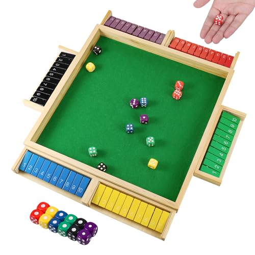 Fentar Würfelspiel Holz, Bildungs Shut The Box 6 Spieler, Hochwertig Holz Spiele, Bunt Tabletop Taktikspiel mit 12 Würfel, Würfelspiele für Erwachsene & Kind, Mathe Klappbrett Spiel für Familie Fentar Würfelspiel Holz, Bildungs Shut The Box 6 Spieler, Hochwertig Holz Spiele, Bunt Tabletop Taktikspiel mit 12 Würfel, Würfelspiele für Erwachsene & Kind, Mathe Klappbrett Spiel für Familie von Fentar