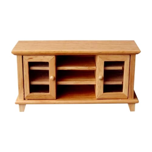 Fenteer 1/12 Dollhouse TV -Schrank Modell Dekor Geschenkanzeige Schrank Hobby Handwerk Mini TV Stand Dollhouse Möbel von Fenteer