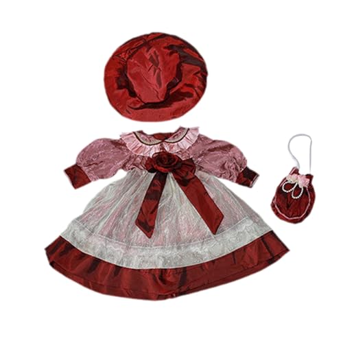 Fenteer 1/3 Mädchenpuppenkleid Kostüme DIY Doll Spielzeug für Kinder Geschenkheizpendent Doll Imagination Weiche Puppenkleidung Outifit für 25 Zoll Puppe, Rot von Fenteer