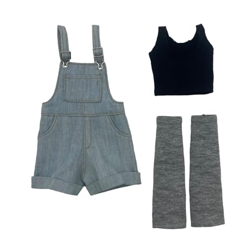 Fenteer 1/6 Kurzes Overall-Outfit im Maßstab, Mini-Shorts, Strampler, Cosplay-Outfit, Miniatur-Jumpsuit-Kostüm für 12-Zoll-Figuren, Anziehsachen, Hellblau Fenteer 1/6 Kurzes Overall-Outfit im Maßstab, Mini-Shorts, Strampler, Cosplay-Outfit, Miniatur-Jumpsuit-Kostüm für 12-Zoll-Figuren, Anziehsachen, Hellblau von Fenteer