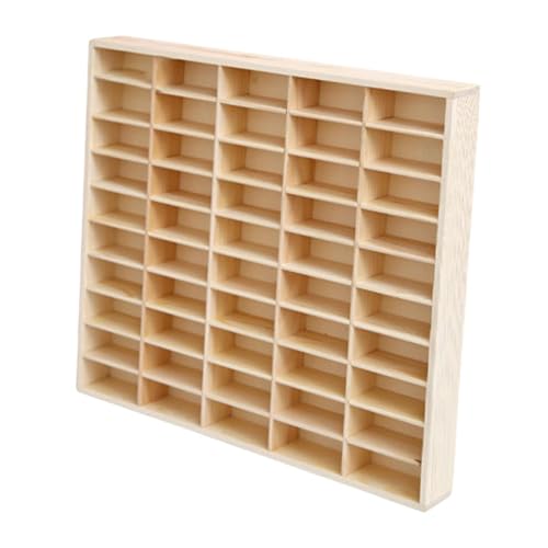 Fenteer 1/64 Holzspielzeugauto Display Rack, Autos Räder Display Hülle sparende Wandmontage -Figuren Anzeigeschelf für Puppensammlung, 50 Gitter von Fenteer