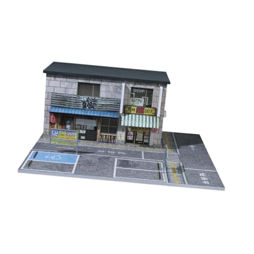 Fenteer 1/64 Landschaft Diorama Parkplatz, japanische Street -Landschaftsdekoration, Foto -Requisiten, Restaurantgeschenke, Mini -Gebäudemodell Hintergrund von Fenteer