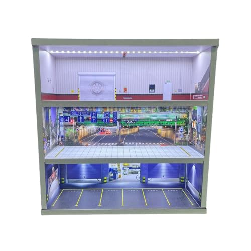 Fenteer 1/64 Modellauto-Vitrine, Miniatur-Szene, Garage, Diorama, staubdicht, 3 Ebenen, Spielzeugauto-Aufbewahrungsbox, simulierte Parkplatzszene, Style D Fenteer 1/64 Modellauto-Vitrine, Miniatur-Szene, Garage, Diorama, staubdicht, 3 Ebenen, Spielzeugauto-Aufbewahrungsbox, simulierte Parkplatzszene, Style D von Fenteer