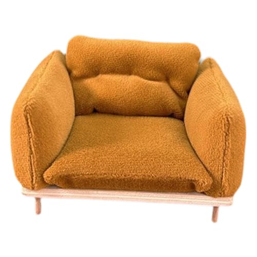 Fenteer 1: 12 Puppenhaus Sessel Szene Dekoration Puppenhaus Zubehör Realistische Wohnzimmer Moderne Mini Sofa Modell Sammlung, Orange Fenteer 1: 12 Puppenhaus Sessel Szene Dekoration Puppenhaus Zubehör Realistische Wohnzimmer Moderne Mini Sofa Modell Sammlung, Orange von Fenteer