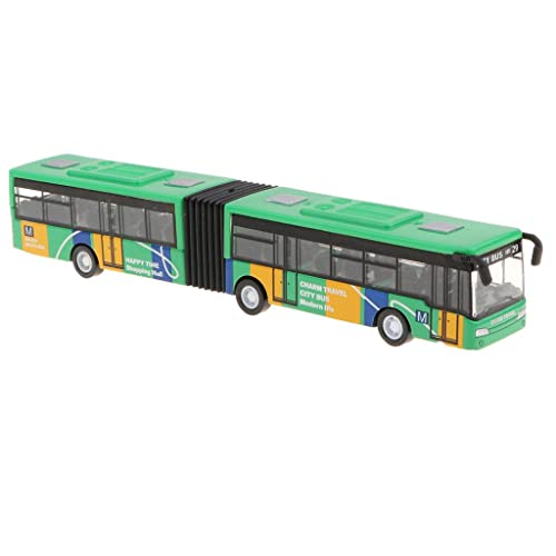 Fenteer 1:64 Legierung Reibungsgetriebenes Gelenkbus Zurückziehen Spielzeugauto Bus Spielzeug, Tolles Geschenk, Grün von Fenteer