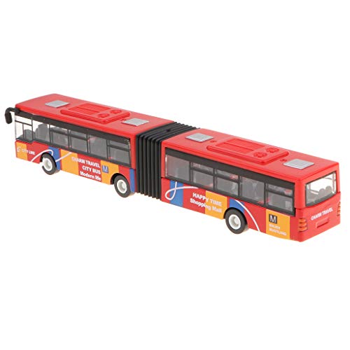 Fenteer 1:64 Legierung Reibungsgetriebenes Gelenkbus Zurückziehen Spielzeugauto Bus Spielzeug, Tolles Geschenk für Kinder - Rot von Fenteer