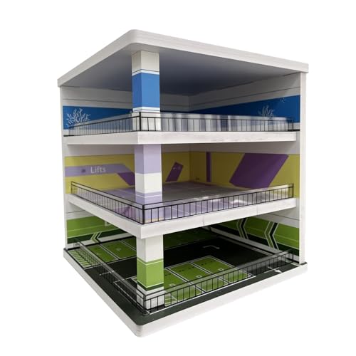 Fenteer 1:64 Maßstab Parkplatz Druckguss Auto Display Acryl Sammlerstücke Fahrzeug Garage Schaufenster für Druckguss Auto Sammlung Layout von Fenteer