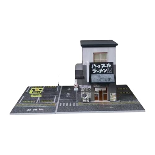 Fenteer 1:64 Skala Ramen Shop Diorama Modell Stadtbild Mikro Landschaft mit Licht Sand Tisch S Skala Landschaft Shop Layout Dekoration von Fenteer