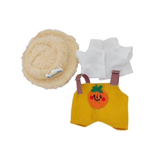 Fenteer 15 cm Plüschpuppenkleidung, bequem, Plüschpuppenzubehör, Kostüme, Puppenkleidung, Puppenoverall-Set, Glückshut-Set von Fenteer