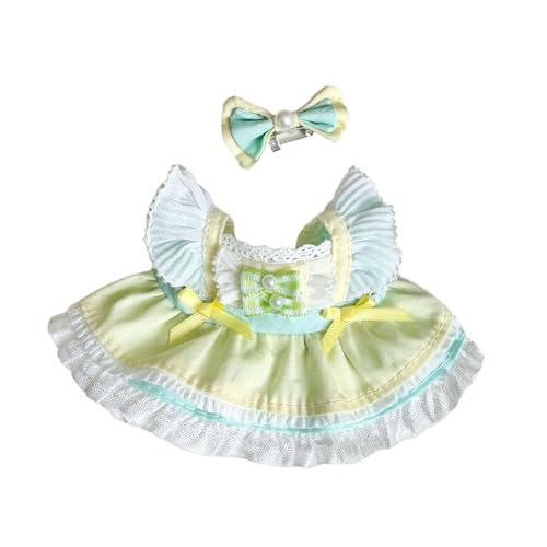 Fenteer 15cm 17cm Puppenkleidung, Puppenanziehsachen, Plüschpuppenzubehör, stilvolle Bequeme Puppenoutfits, Mädchenpuppenkleidung, Partykind, GrÜn von Fenteer