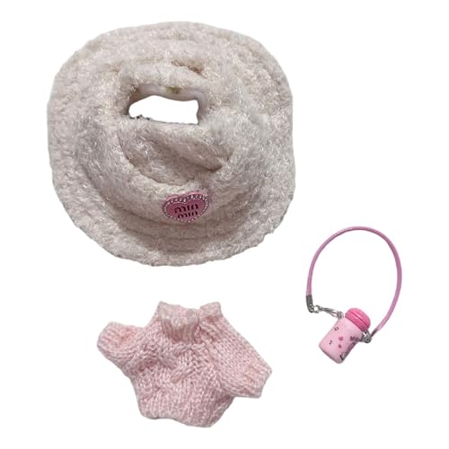 Fenteer 17 cm Puppenkleidung, Puppenkleidung für Mädchen, mit Hut und Wasserflasche, Pullover für Kinderspielzeugpuppen, bequem für 15 cm Puppengeschenk, Rosa von Fenteer