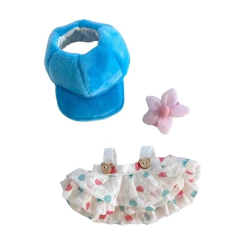 Fenteer 17 cm Puppenkleidungsset, Puppenkleider-Outfits, Puppenzubehör, Kostüme, bequemer süßer Puppenkleidungsanzug für 17 cm große Anhängerpuppe, Weiß von Fenteer