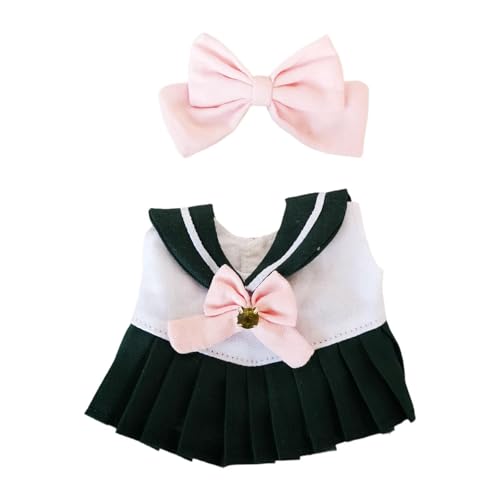 Fenteer 17cm Puppenkleidung Puppenoutfits Kostüme, Foto-Requisiten, bequemes stylisches Plüschpuppenzubehör, Schwarz Und Pink von Fenteer