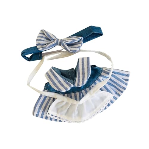 Fenteer 20 cm Mädchen Puppenkleid Outfit Plüschpuppenzubehör für Kinder Geburtstagsgeschenk Foto-Requisiten Mode weiche Puppenkleidung Kostüme, Blaue Streifen von Fenteer