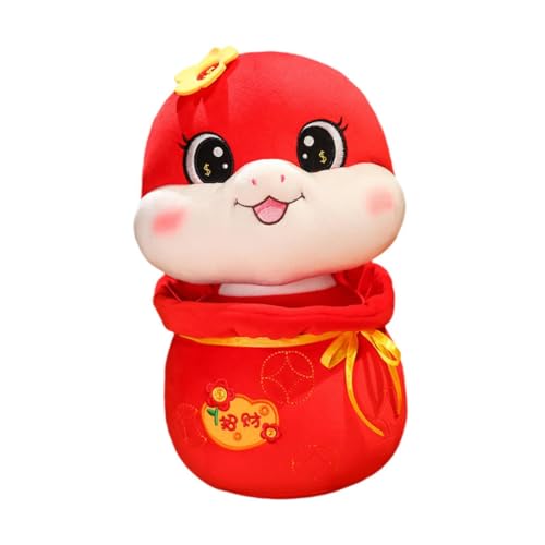 Fenteer 2025 Chinesisches Neujahrs-Schlangen-Plüschpuppe, Frühlingsfest-Puppe, Geschenk-Schlangenfigur für Café, Wohnzimmer, Zuhause, Restaurant, 33 cm von Fenteer