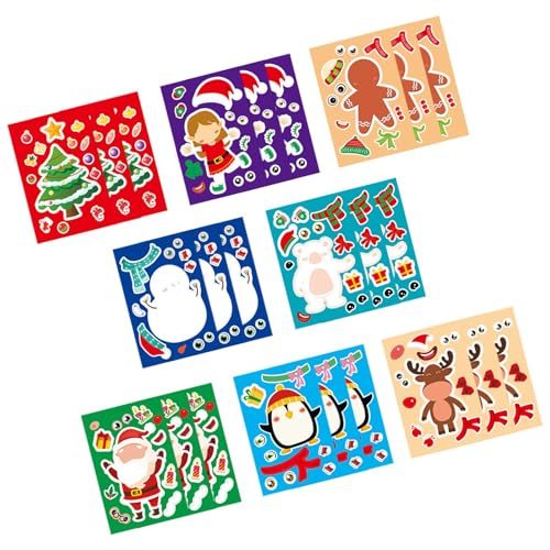 Fenteer 24-teiliges Weihnachtsaufkleber-Set für Kinder, zum Selbermachen von Weihnachtsaufklebern, zum Basteln, Ganzkörper-Design, Geschenke, Partygeschenke, von Fenteer