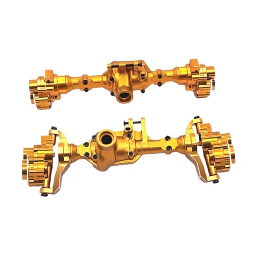 Fenteer 2X RC Vorder- und Hinterachsgehäuse RC Autozubehör Ersatz RC Autoteil Achsabdeckung für 1/10 RC Crawler R1002 R1001 Teile, Gold von Fenteer