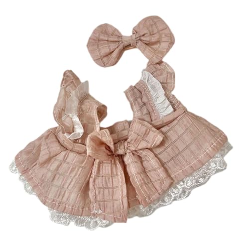 Fenteer 3-teiliges Puppenkleid mit Umhängetasche und Stirnband-Zubehör, handgefertigte Kleidung, lässige Outfits für 15 cm große Plüsch-Entenpuppe, C von Fenteer